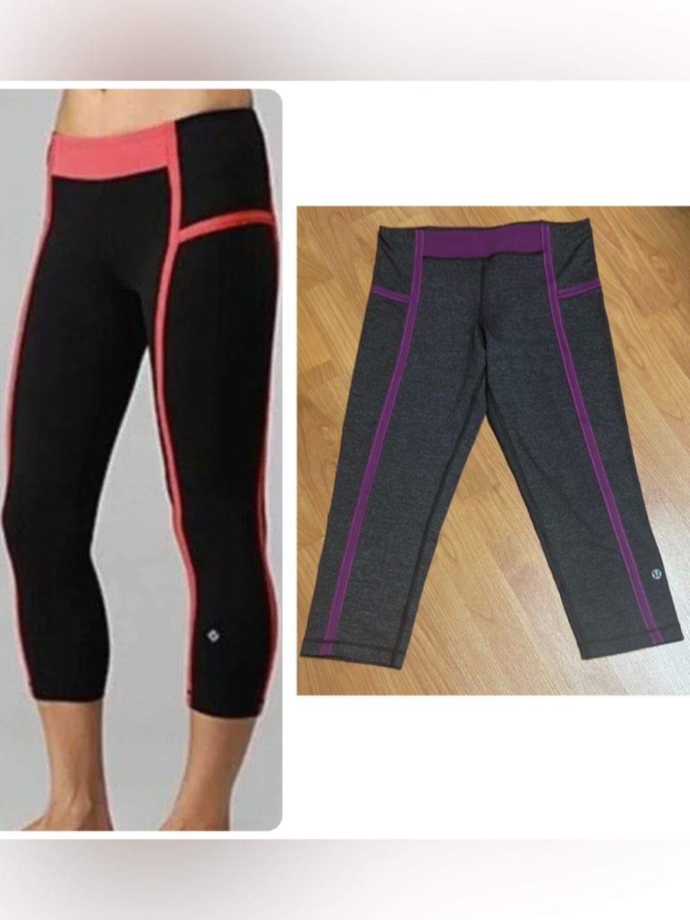 NWOT - Lululemon Mynah Crop *Charcoal / Potion Purple (US 6)